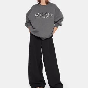 ROTATE Sweatshirt Classic Logo Coton Gris, Capsule Sunday prix pas cher 15