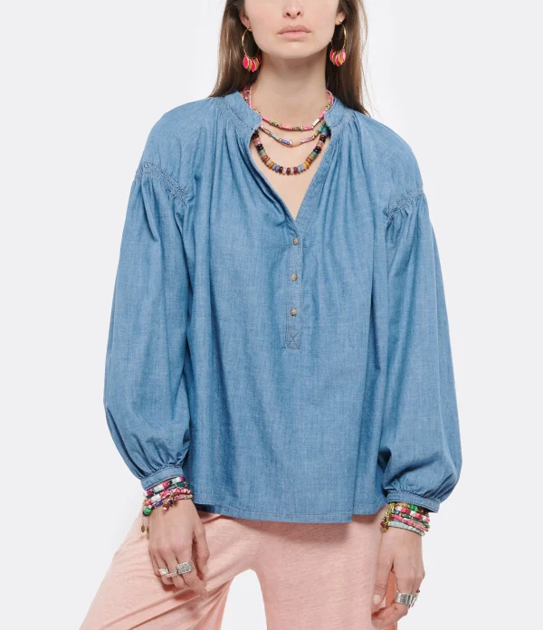 boutique en ligne Vanessa Bruno Blouse Nipoa Coton Chambray 4