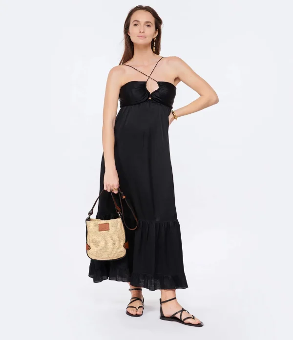 mode pas cher Vanessa Bruno Robe Longue Alexandra Noir 4